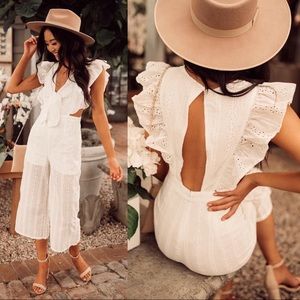 Vici Cotton Eyelet Jumpsuit